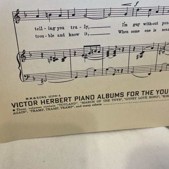 I'm Falling In Love With Someone Sheet Music in F 1910 M. Witmark & Sons 11769 - Picture 8 of 8